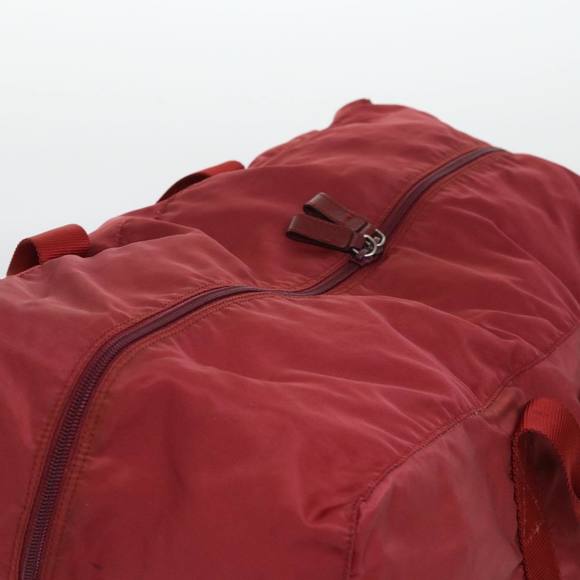 PRADA Boston Bag Nylon Red Auth yb360 - Picture 8 of 16